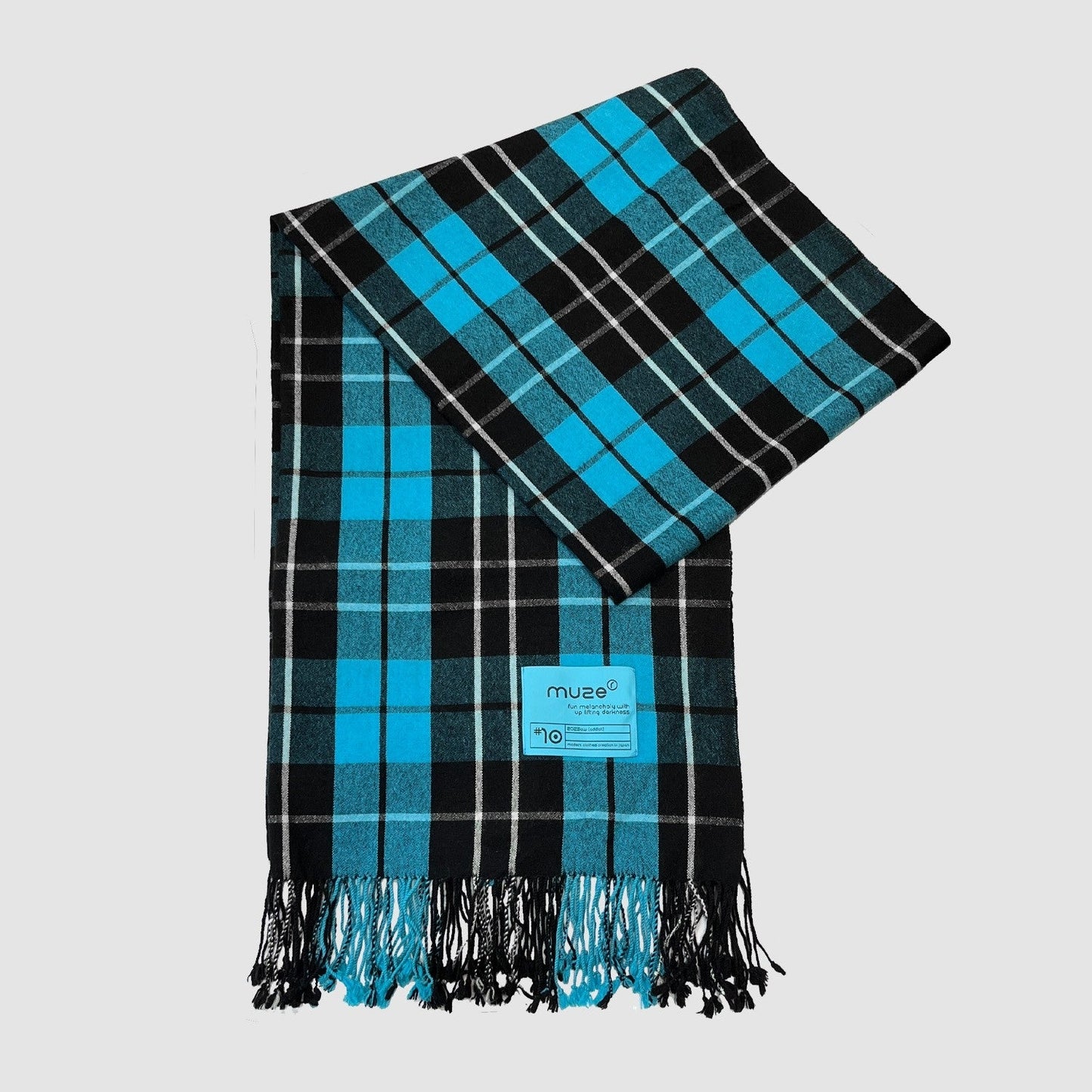 MUZE TURQUOISE LABEL - CASHMERE WOOL SCARF(CHECK) ミューズ カシミア ウール スカーフ マフラー チェック