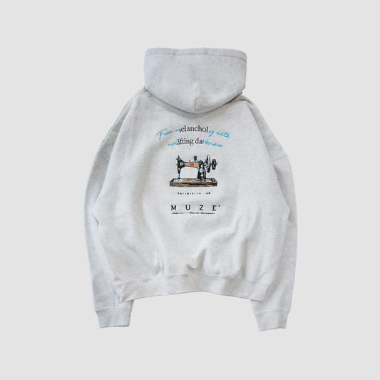 MUZE TURQUOISE LABEL - MUZE®︎ EMBROIDERY HOODIE(MOKU)ミューズ 刺繍 フーディー モク