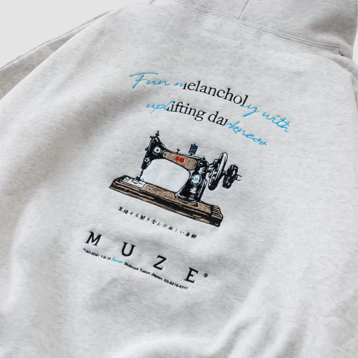 MUZE TURQUOISE LABEL - MUZE®︎ EMBROIDERY HOODIE(MOKU)ミューズ 刺繍 フーディー モク