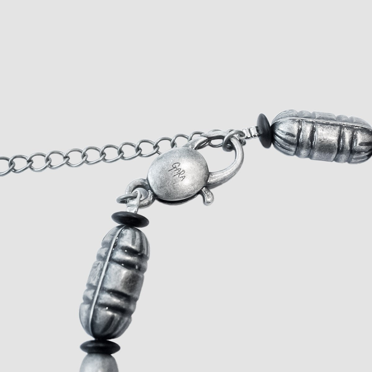 GARA - HORN BORN NECKLACE(SILVER × BLACK)ガラ ネックレス チョーカー 角 骨 シルバー ブラック