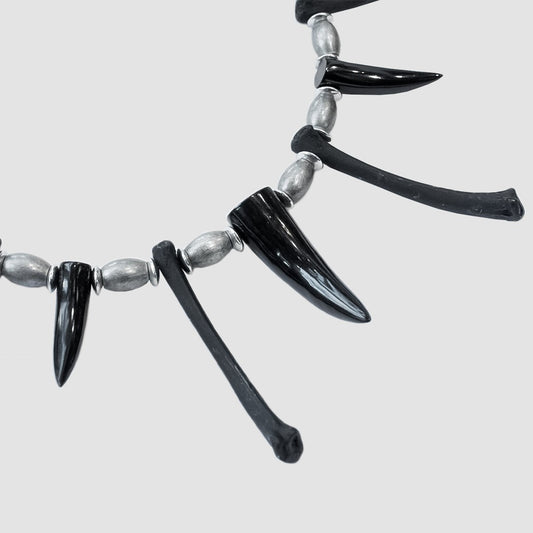 GARA - HORN BORN NECKLACE(SILVER × BLACK)ガラ ネックレス チョーカー 角 骨 シルバー ブラック