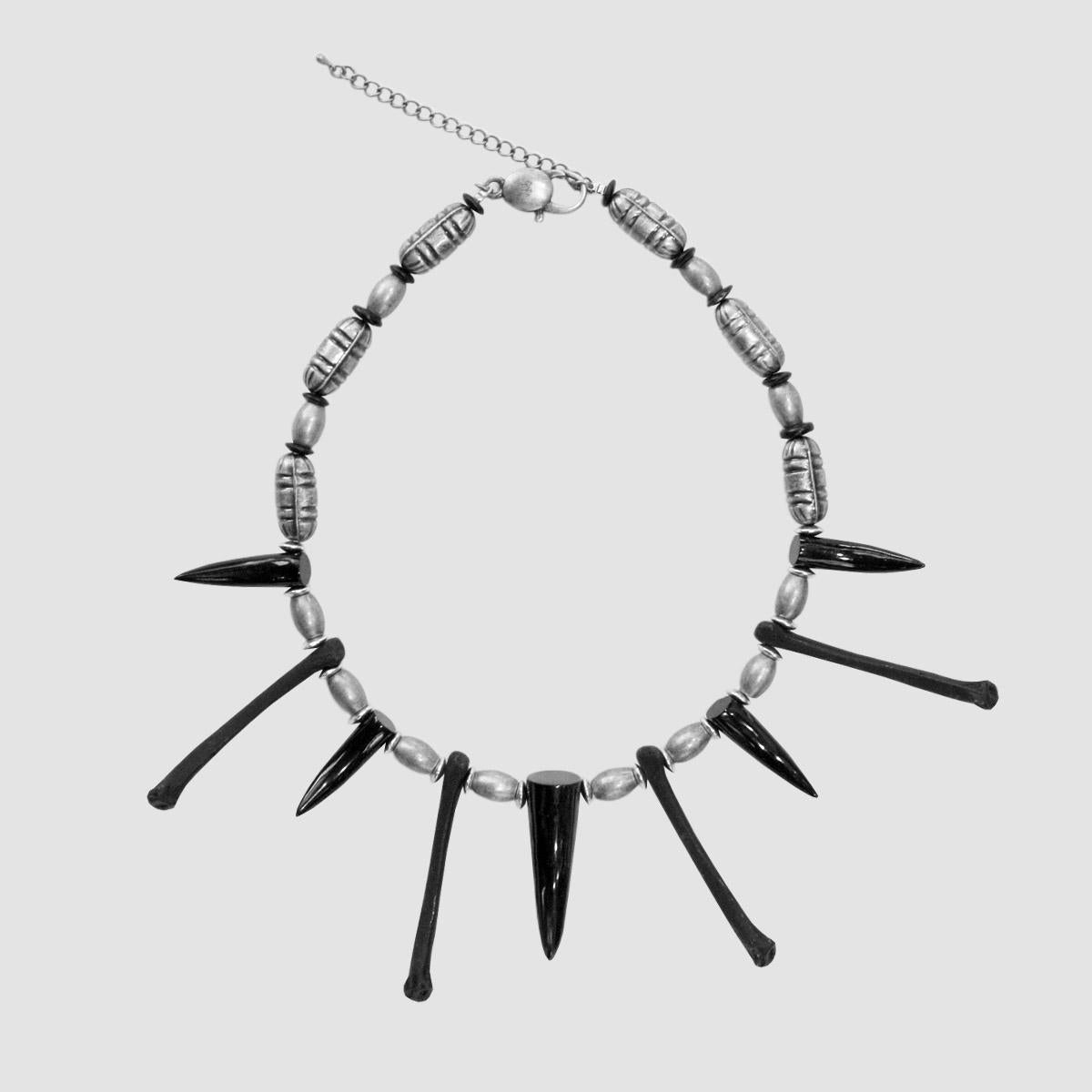 GARA - HORN BORN NECKLACE(SILVER × BLACK)ガラ ネックレス