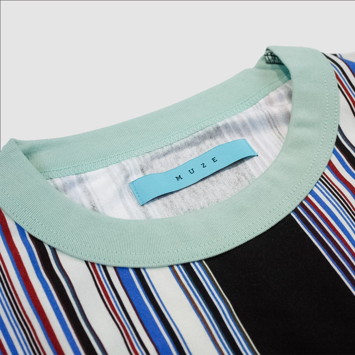 MUZE TURQUOISE LABEL - MULTI STRIPE SLEEVELESS C/T(EMERALD×BROWN) ミューズ ストライプ ノースリーブ エメラルド ブラウン
