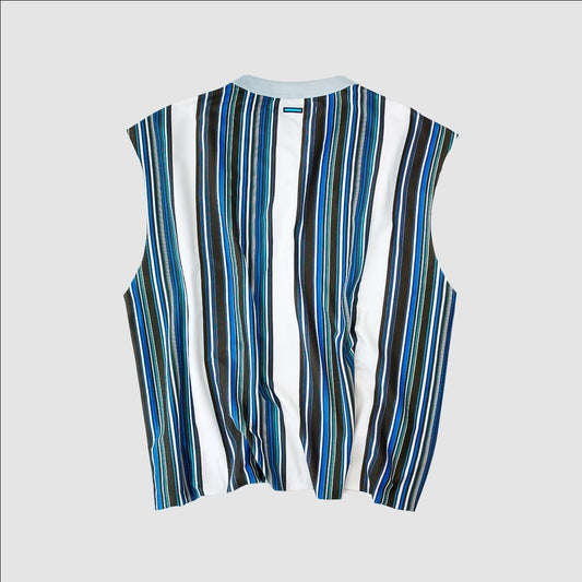 MUZE TURQUOISE LABEL - MULTI STRIPE SLEEVELESS C/T(LIGHT BLUE×WHITE)ミューズ ストライプ ノースリーブ ライトブルー ホワイト