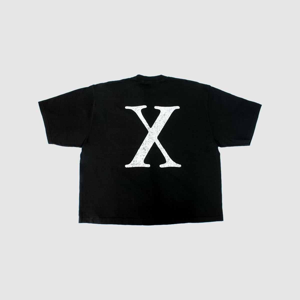 MUZE BLACK LABEL - GARMENT DYE DROP SHOULDER X T-SHIRT(BLACK)ミューズ 2023年春夏 ガーメントダイ ドロップショルダー Tシャツ ブラック