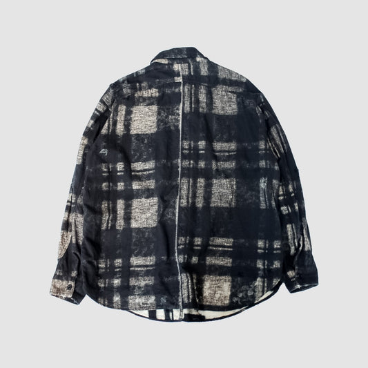 MINUS - Mountain With Chin Strap (SHADOW BUFFALO)(BLACK)マイナス 2023年春夏 長袖シャツ チェック ブラック