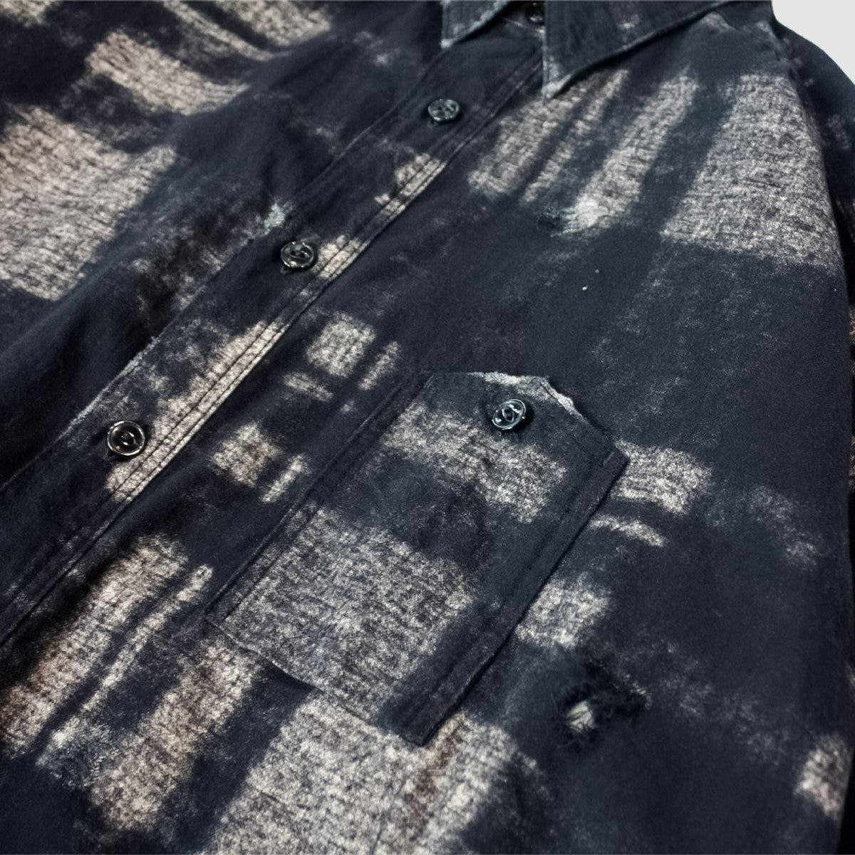 MINUS - Mountain With Chin Strap (SHADOW BUFFALO)(BLACK)マイナス 2023年春夏 長袖シャツ チェック ブラック
