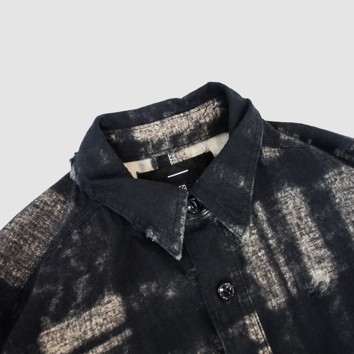 MINUS - Mountain With Chin Strap (SHADOW BUFFALO)(BLACK)マイナス 2023年春夏 長袖シャツ チェック ブラック