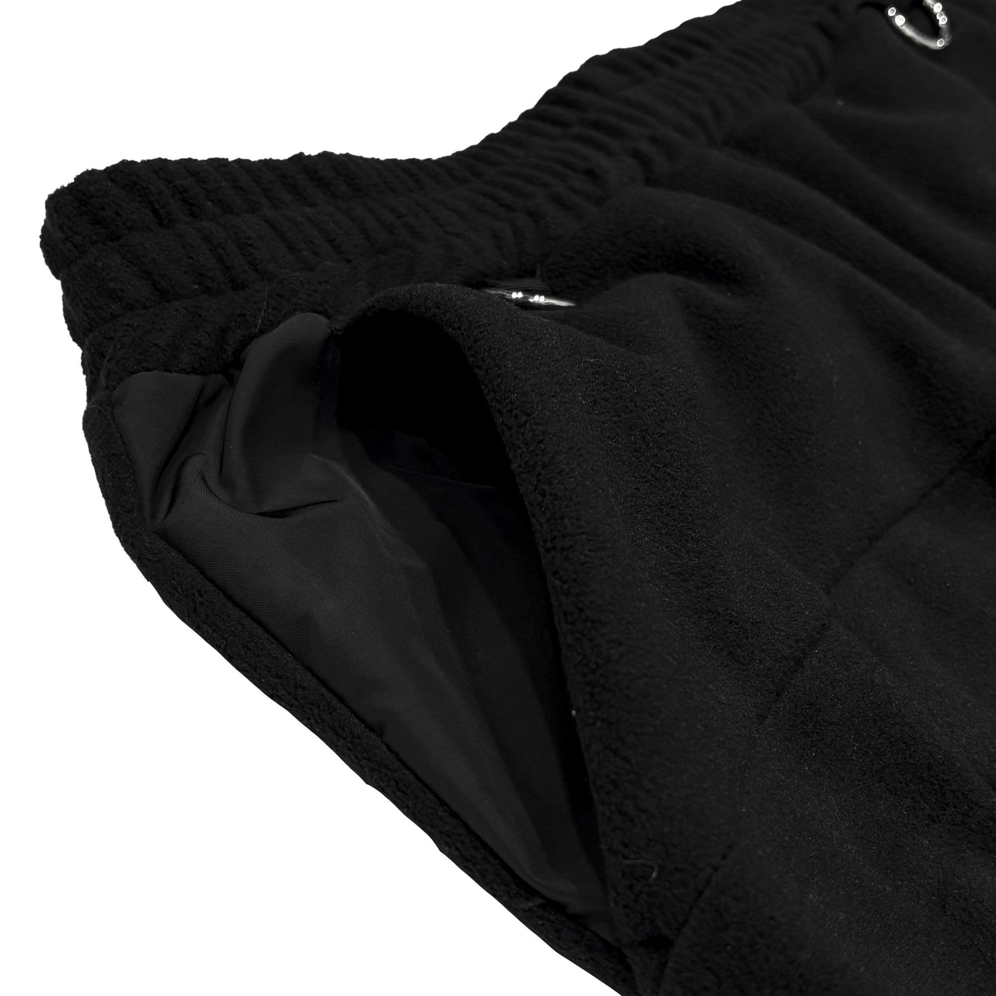 MUZE TURQUOISE LBEL -【FLEECE CURVE CARGO PANTS(BLACK)】ミューズ フリース カーブ カーゴパンツ ブラック