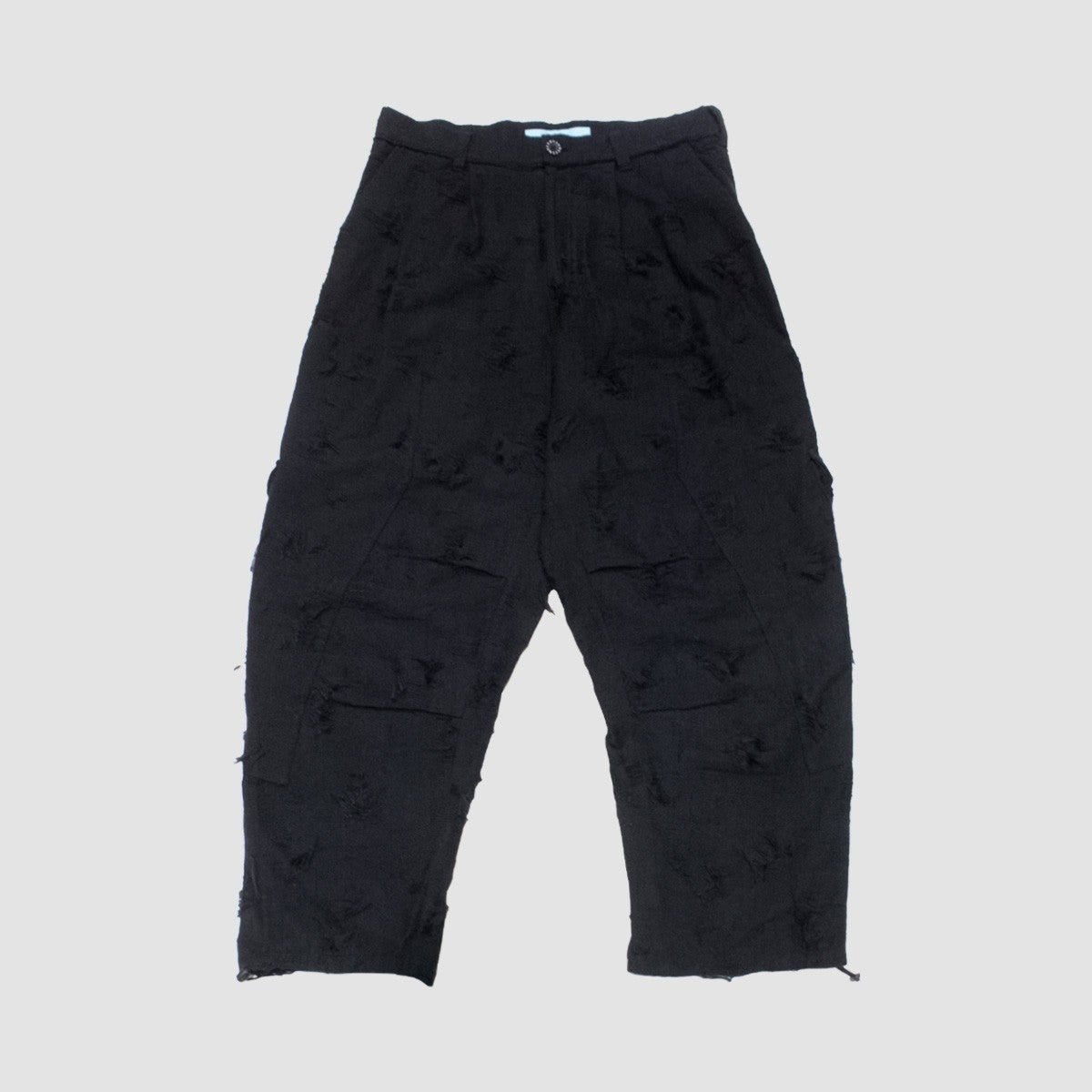 MUZE TURQUOISE LABEL ×MINUS - DOUBLE KNEE CUT JACQUARD CARGO PANTS(BLACK) ミューズ マイナス ダブルニー カーゴパンツ カットジャガード ブラック