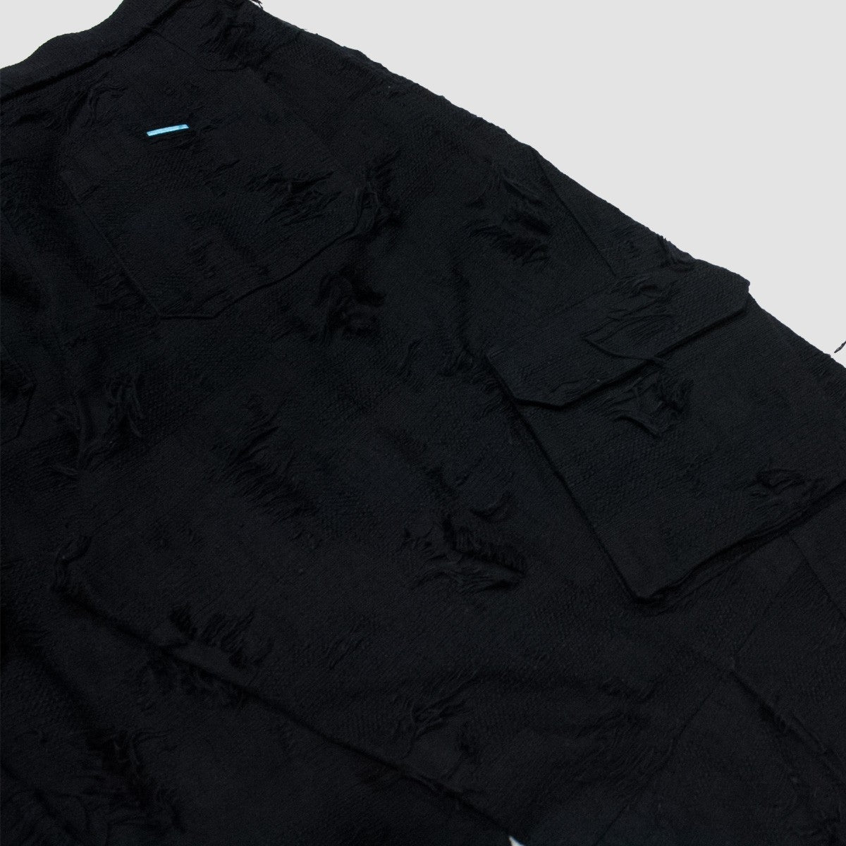 MUZE TURQUOISE LABEL ×MINUS - DOUBLE KNEE CUT JACQUARD CARGO PANTS(BLACK) ミューズ マイナス ダブルニー カーゴパンツ カットジャガード ブラック