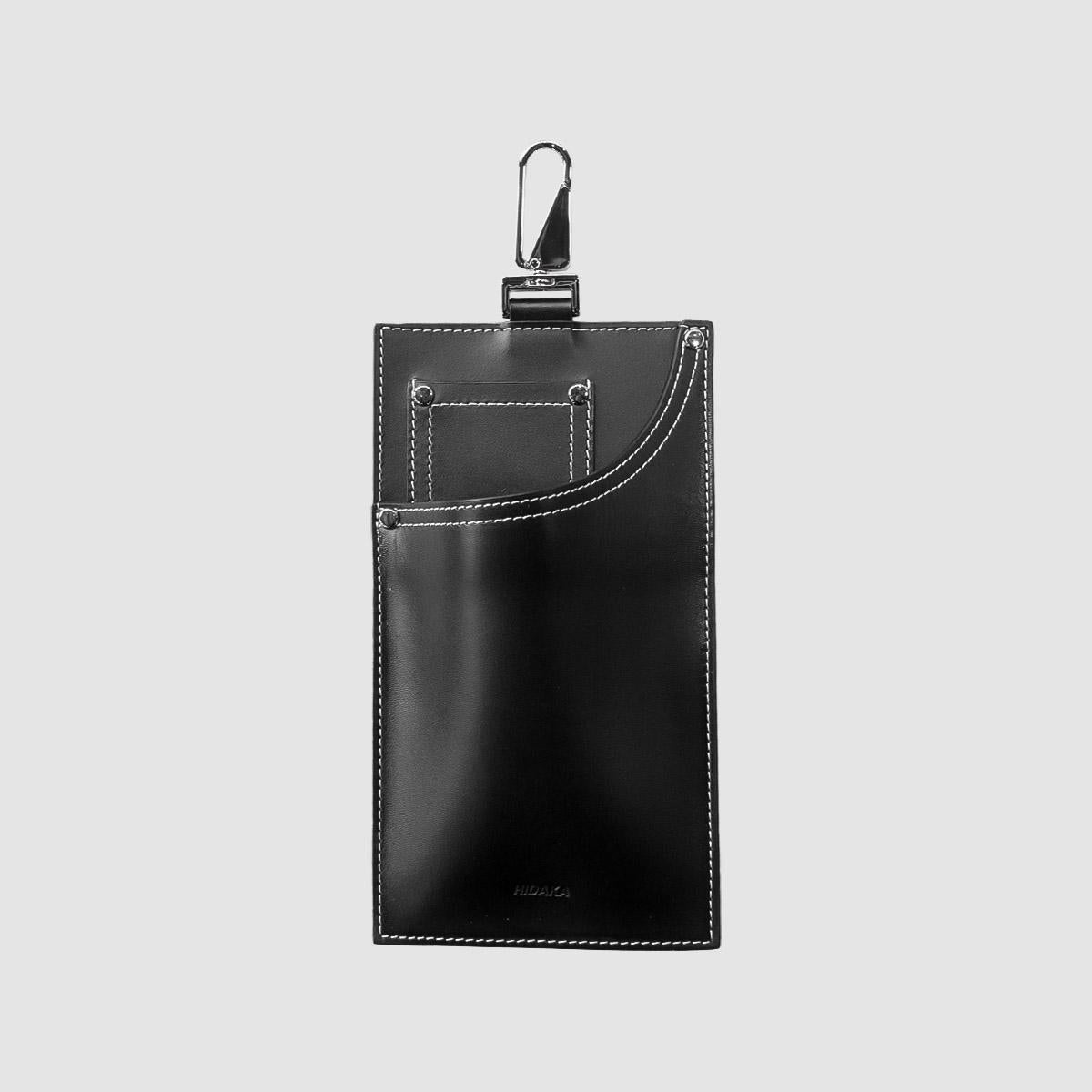 HIDAKA - LEATHER JEANS POCKET(BLACK) ヒダカ レザー ポケット ポーチ ジーンズ ブラック