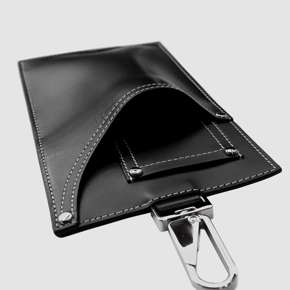 HIDAKA - LEATHER JEANS POCKET(BLACK) ヒダカ レザー ポケット ポーチ ジーンズ ブラック