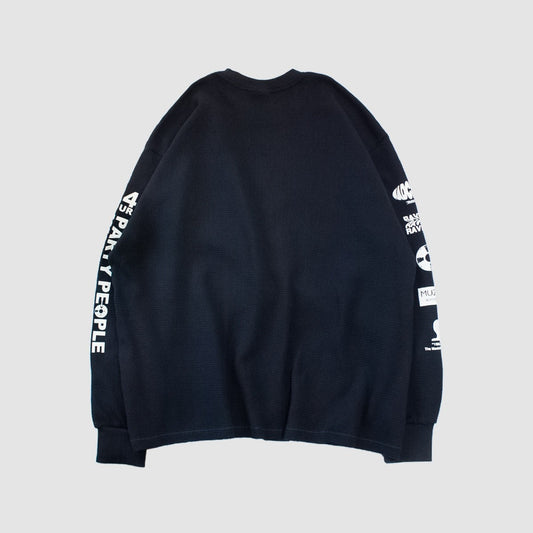 MUZE BLACK LABEL - 24HOUR PARTY PEOPLE THERMAL L/S TEE(NAVY)ミューズ サーマル ロング スリーブ Tシャツ ネイビー