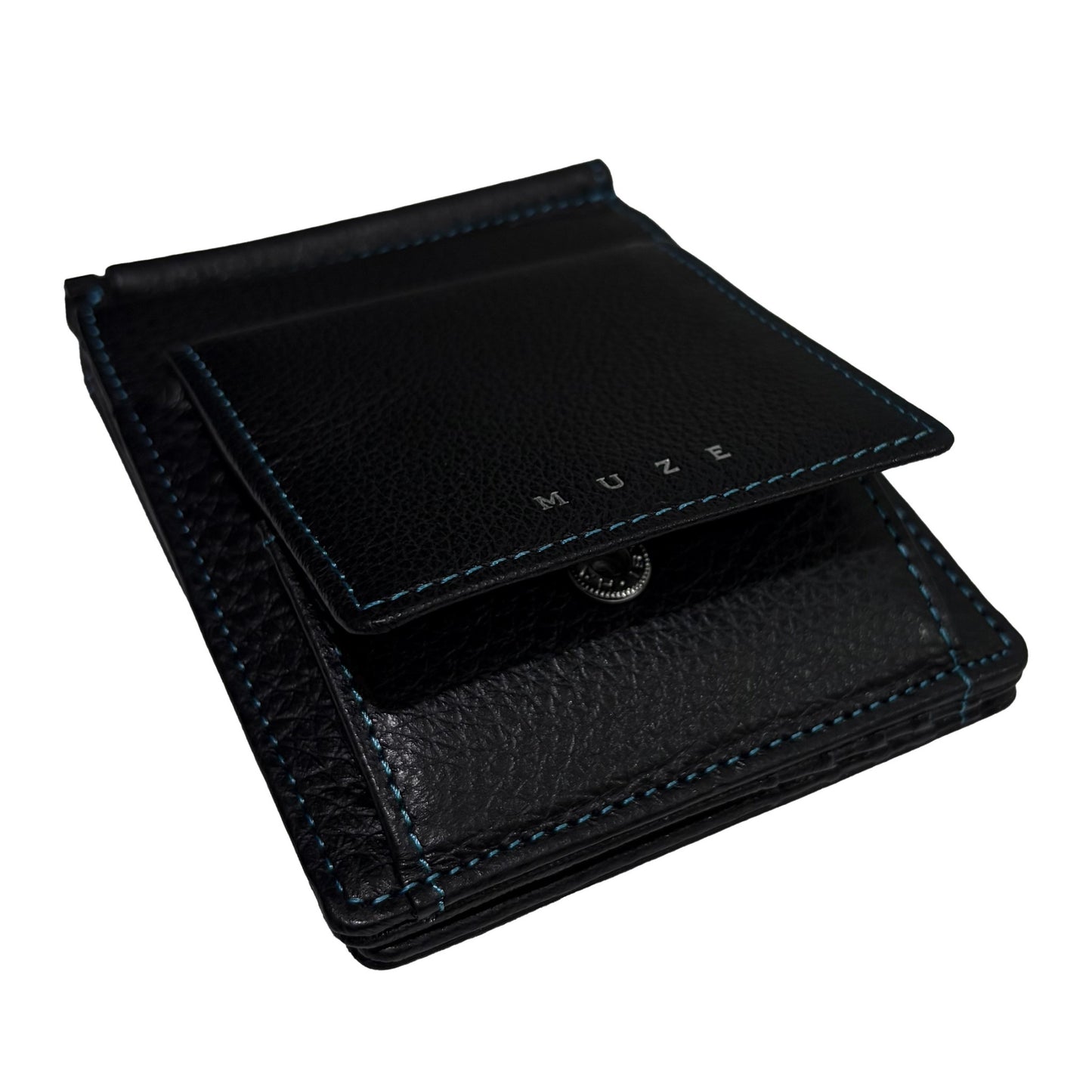 MUZE -【LEATHER MONEY CLIP WALLET(BLACK)】ミューズ レザー マネー クリップ 財布 ブラック