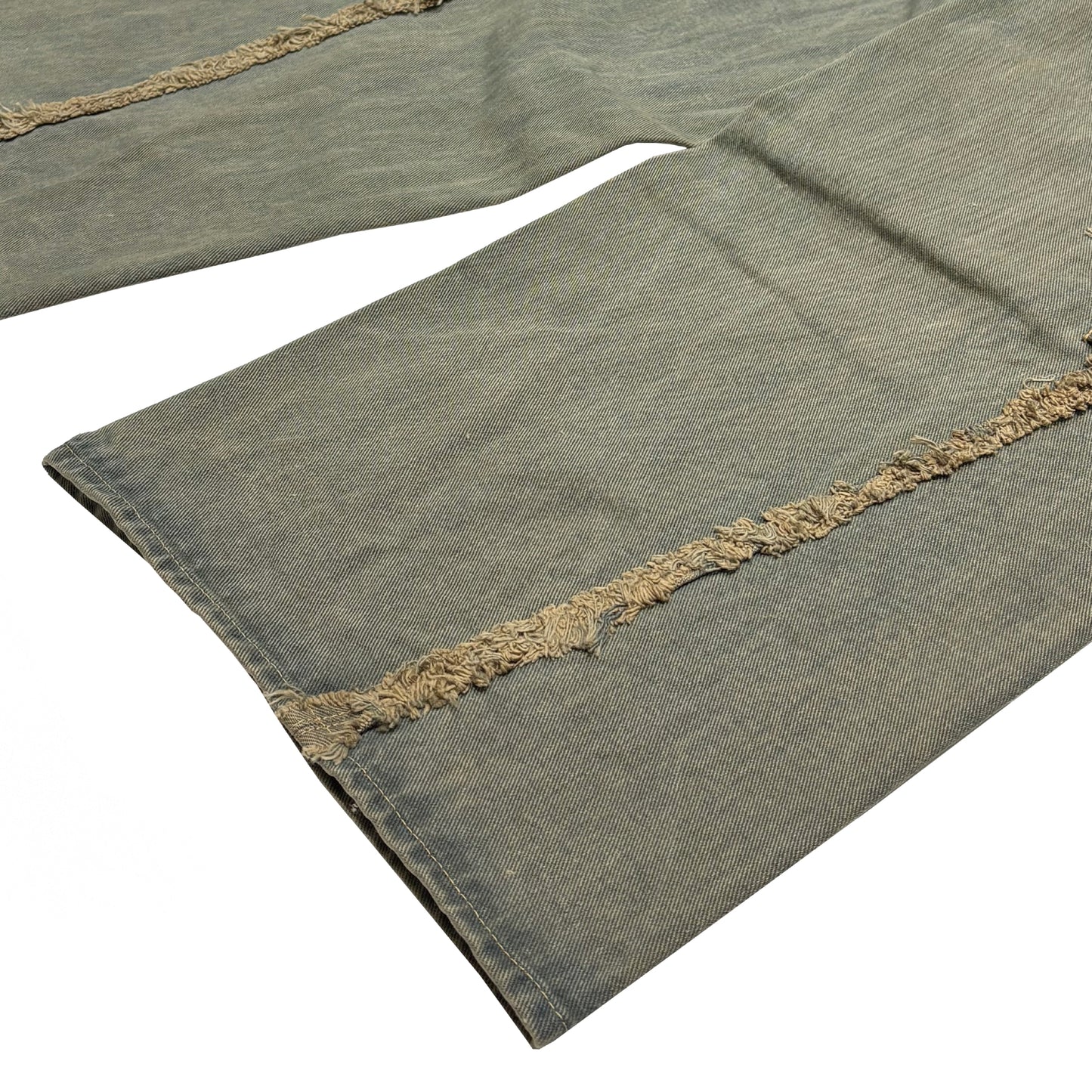 MINUS -【Slash Seam Twist Cargo Jeans(DUST SAX)】マイナス デニム カーゴ ダストグレー サックス