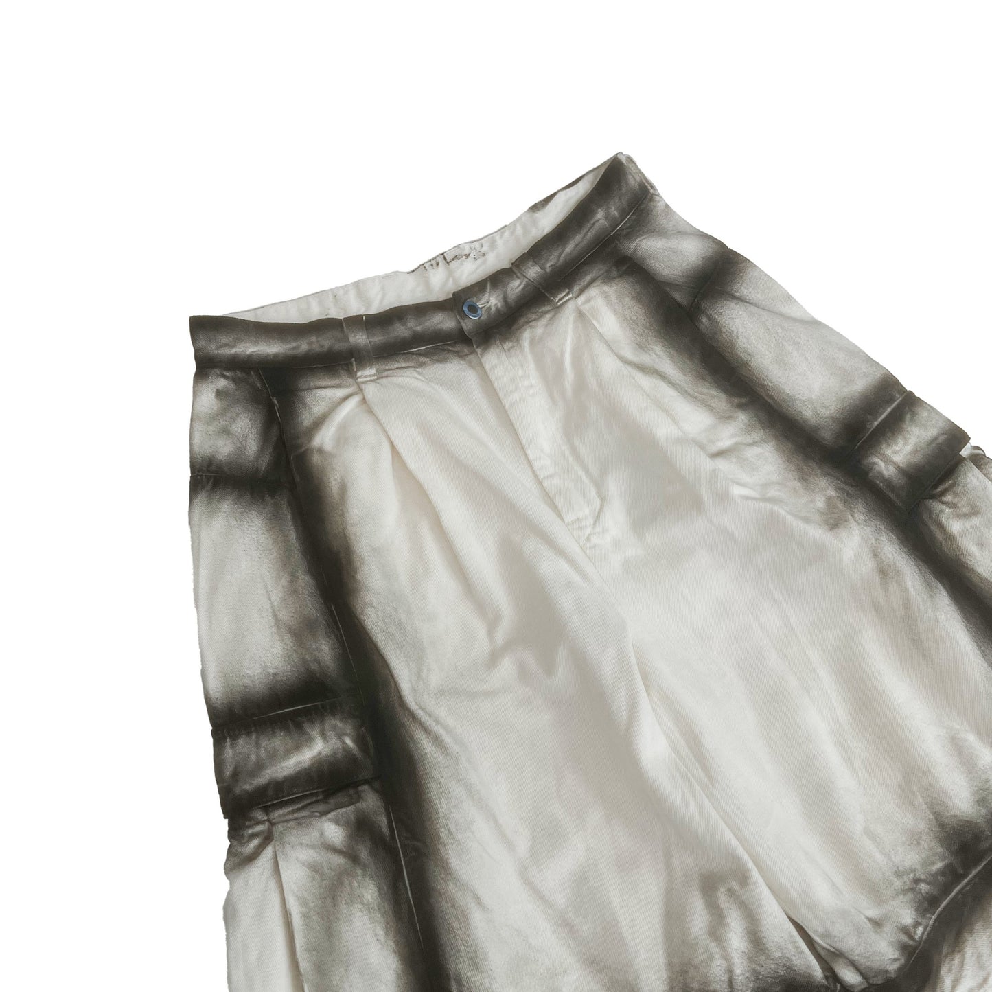 MUZE TURQUOISE LABEL -【2WAY SPRAY DENIM CARGO PANTS(WHITE)】ミューズ スプレー デニム カーゴ パンツ ホワイト