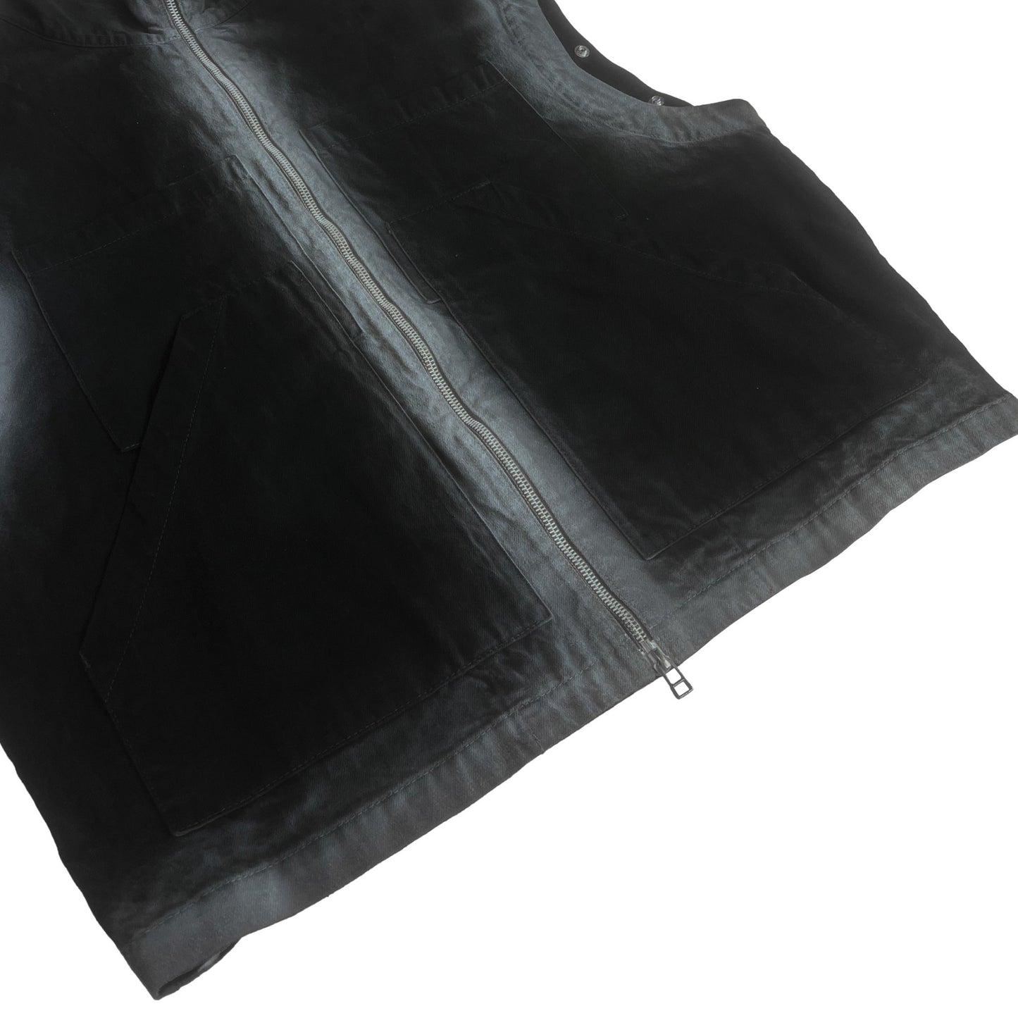 MUZE TURQUOISE LABEL -【2WAY SPRAY DENIM ZIP BLOUSON(BLACK)】ミューズ スプレー デニム ジップ ブルゾン ベスト ブラック