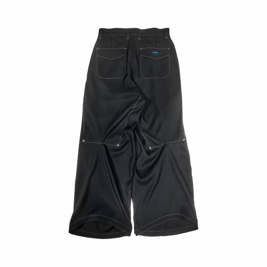 MUZE TURQUOISE LABEL -【LESS IS MORE WIDE PANTS (BLACK×WHITE)】ミューズ レスイズモアワイドパンツ ブラック ホワイト