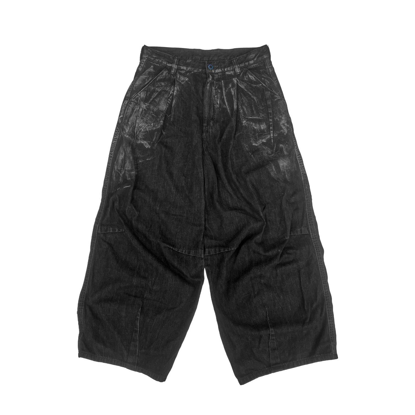 MUZE TURQUOISE LABEL -【FOIL BIOBLEACH DARTS DENIM PANTS(BLACK×WHITE)】ミューズ ダーツデニム 泊プリント バイオブリーチ ブラック ホワイト