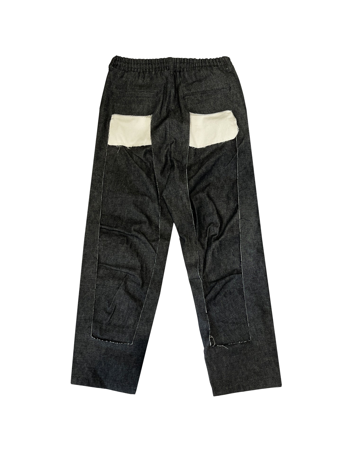 MUZE TURQUOISE LABEL - DENIM 3D TROUSERS(BLACK×WHITE) ミューズ デニム トラウザーズ ブラック ホワイト