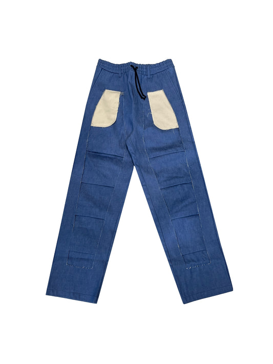 MUZE TURQUOISE LABEL - DENIM 3D TROUSERS(BLUE) ミューズ デニム トラウザーズ ブルー