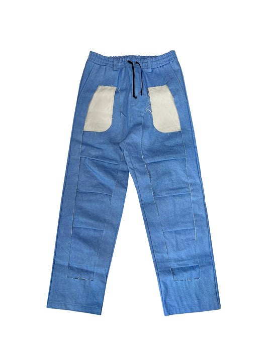 MUZE TURQUOISE LABEL - DENIM 3D TROUSERS(LIGHT BLUE) ミューズ デニム トラウザーズ ライトブルー