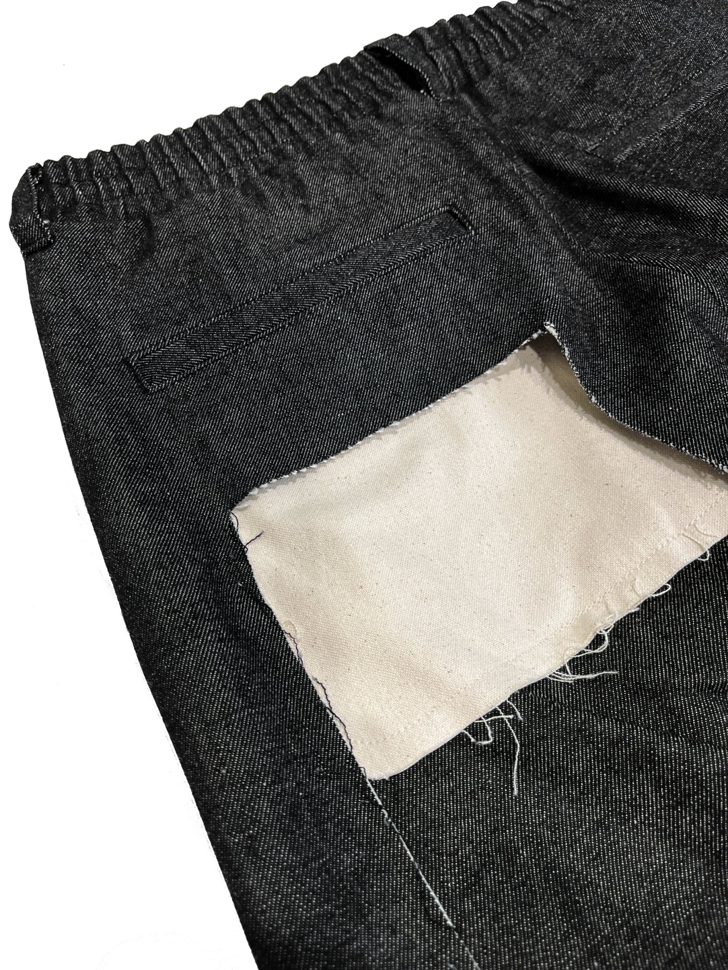 MUZE TURQUOISE LABEL - DENIM 3D TROUSERS(BLACK×WHITE) ミューズ デニム トラウザーズ ブラック ホワイト