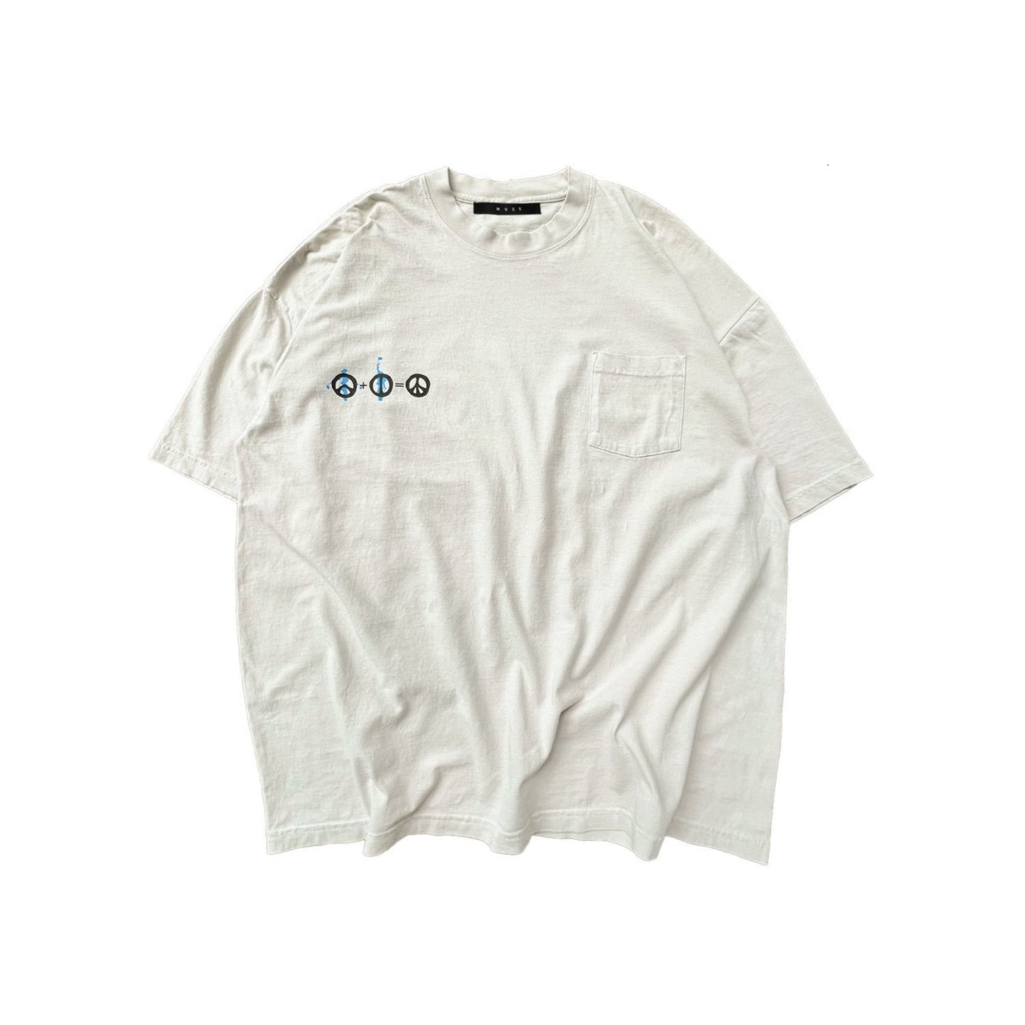 MUZE BLACK LABEL -【MUZE PEACE GARMENT DYE T-SHIRT(CEMENT)】ミューズ ピース ガーメントダイ Tシャツ セメント