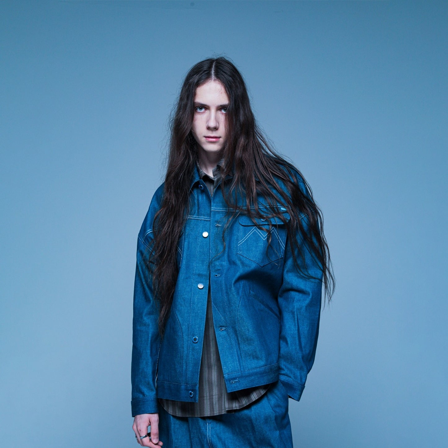 MUZE TURQUOISE LABEL - HEM SLIT WIDE DENIM JACKET(INDIGO)ミューズ ヘムスリット デニム ジャケット ワイド インディゴ