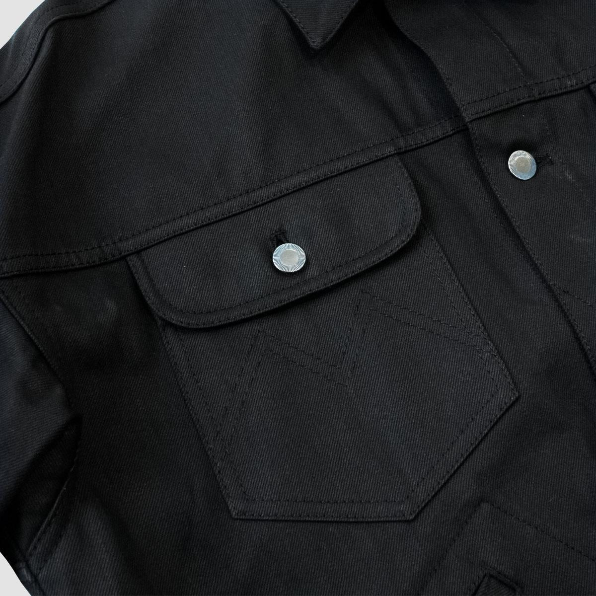 MUZE TURQUOISE LABEL - HEM SLIT WIDE DENIM JACKET(BLACK)ミューズ ヘムスリット デニム ジャケット ワイド ブラック