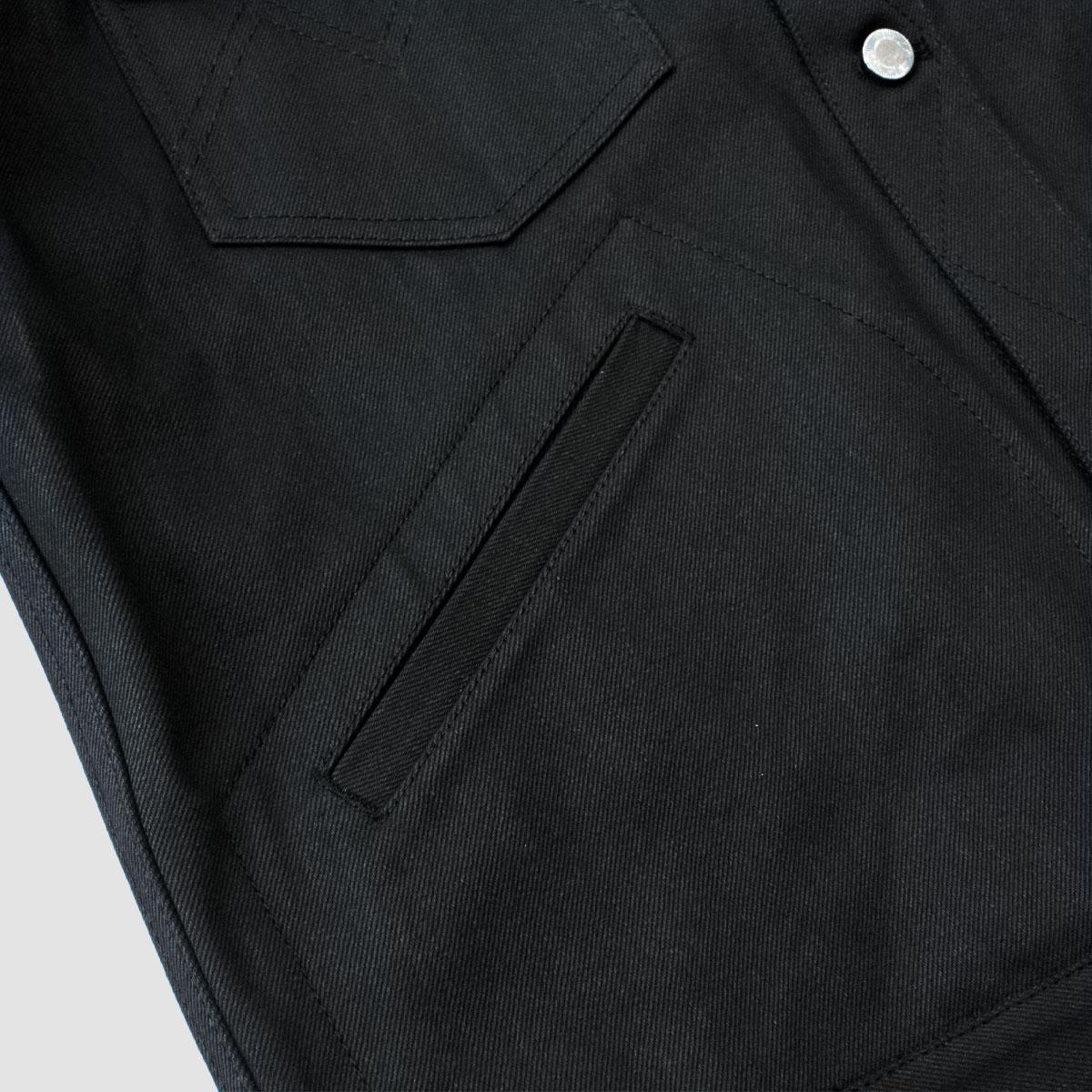 MUZE TURQUOISE LABEL - HEM SLIT WIDE DENIM JACKET(BLACK)ミューズ ヘムスリット デニム ジャケット ワイド ブラック