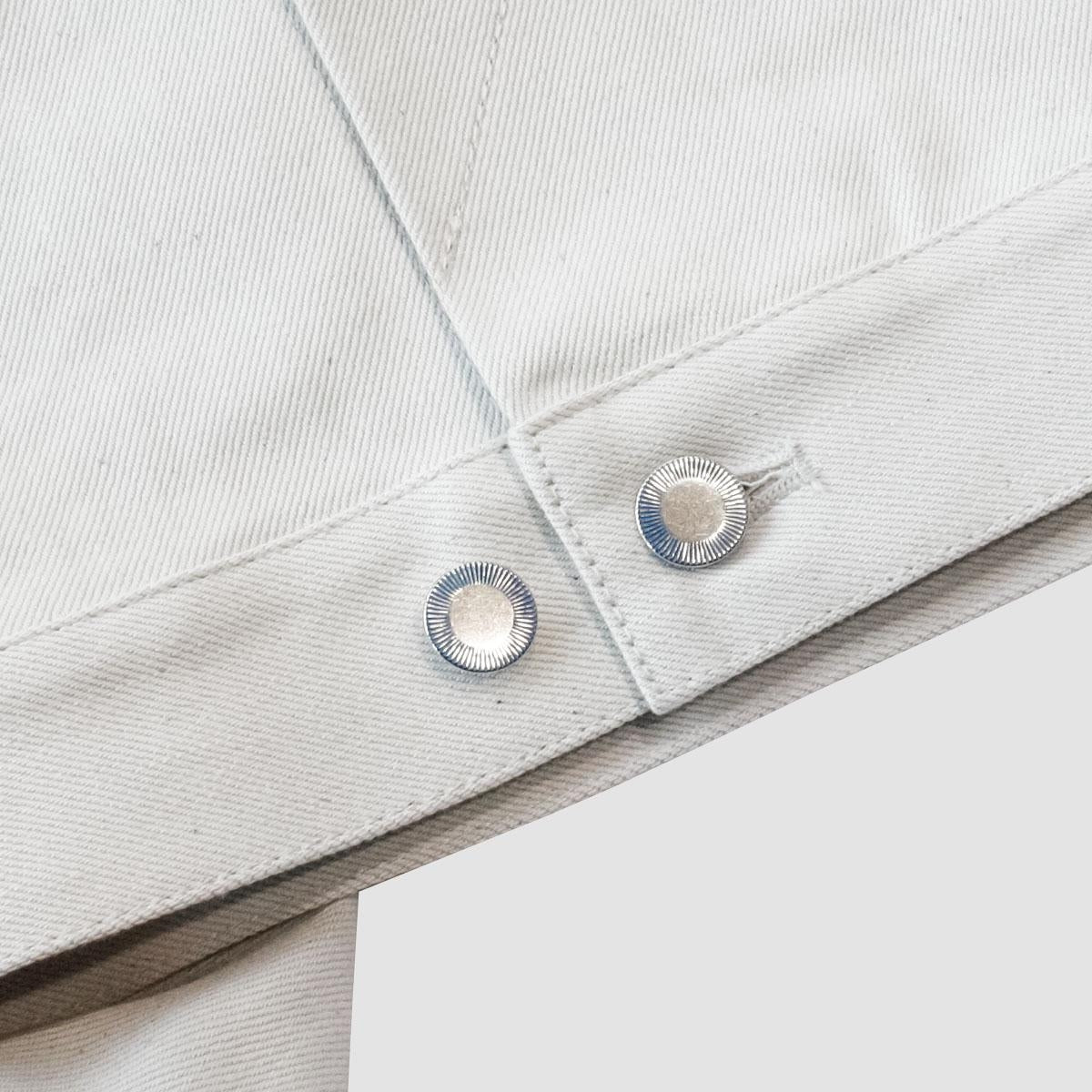 MUZE TURQUOISE LABEL - HEM SLIT WIDE DENIM JACKET(WHITE)ミューズ ヘムスリット デニム ジャケット ワイド ホワイト