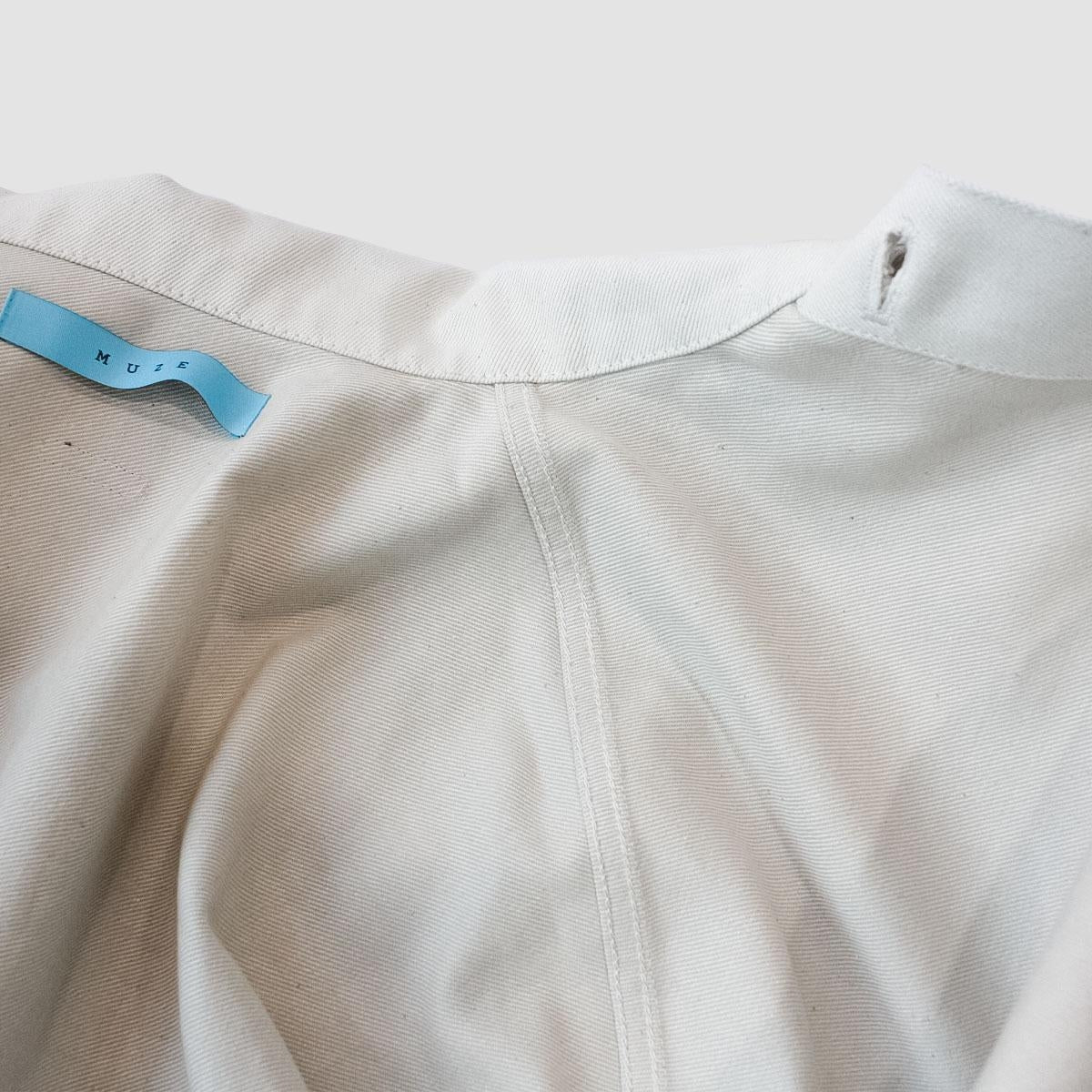 MUZE TURQUOISE LABEL - HEM SLIT WIDE DENIM JACKET(WHITE)ミューズ ヘムスリット デニム ジャケット ワイド ホワイト