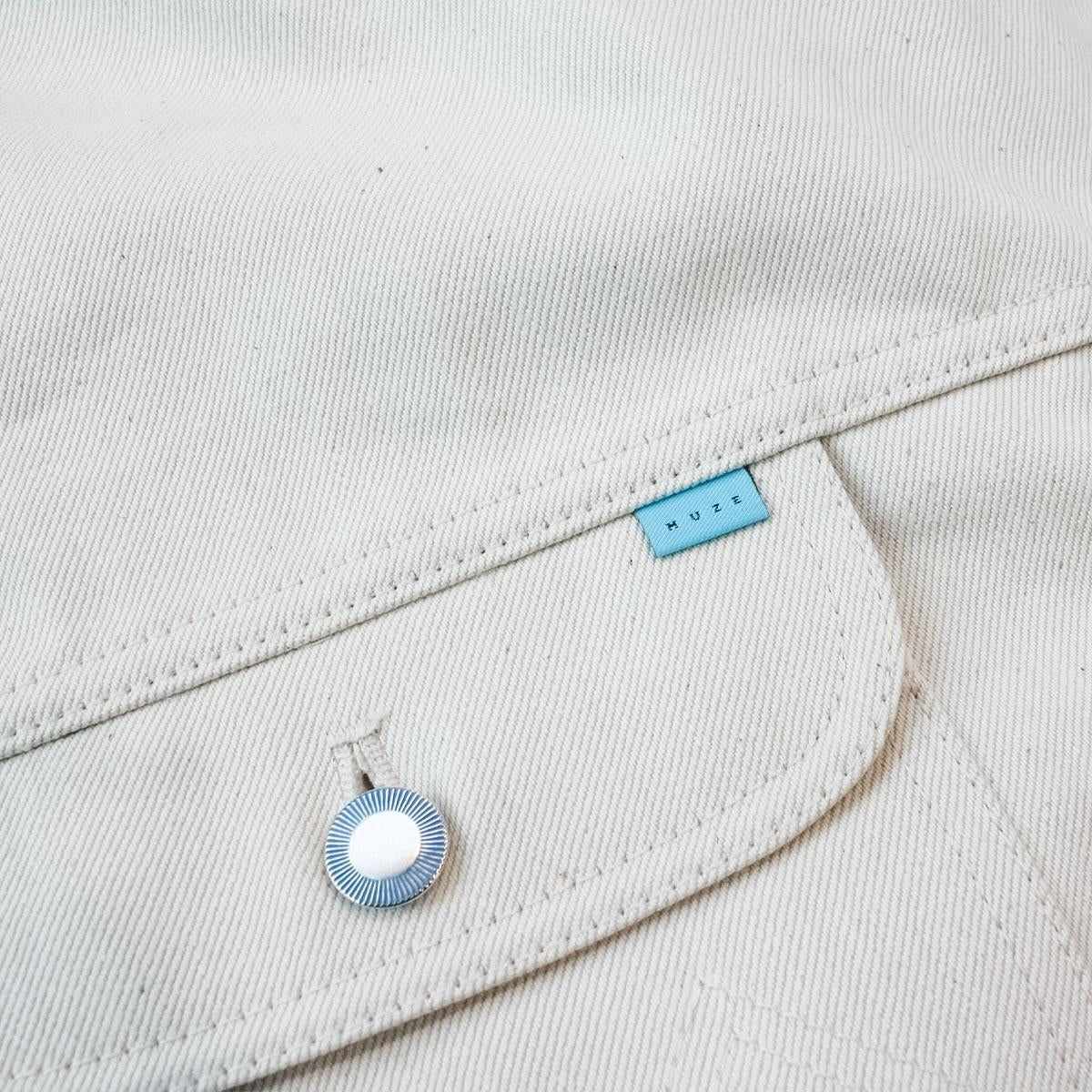 MUZE TURQUOISE LABEL - HEM SLIT WIDE DENIM JACKET(WHITE)ミューズ ヘムスリット デニム ジャケット ワイド ホワイト