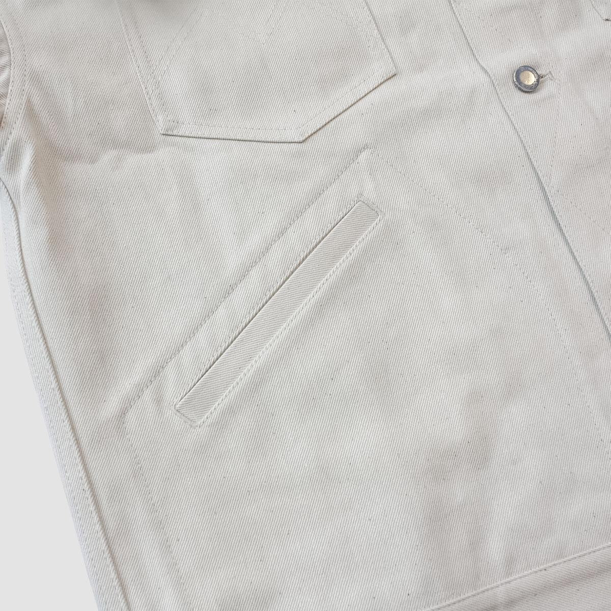 MUZE TURQUOISE LABEL - HEM SLIT WIDE DENIM JACKET(WHITE)ミューズ ヘムスリット デニム ジャケット ワイド ホワイト