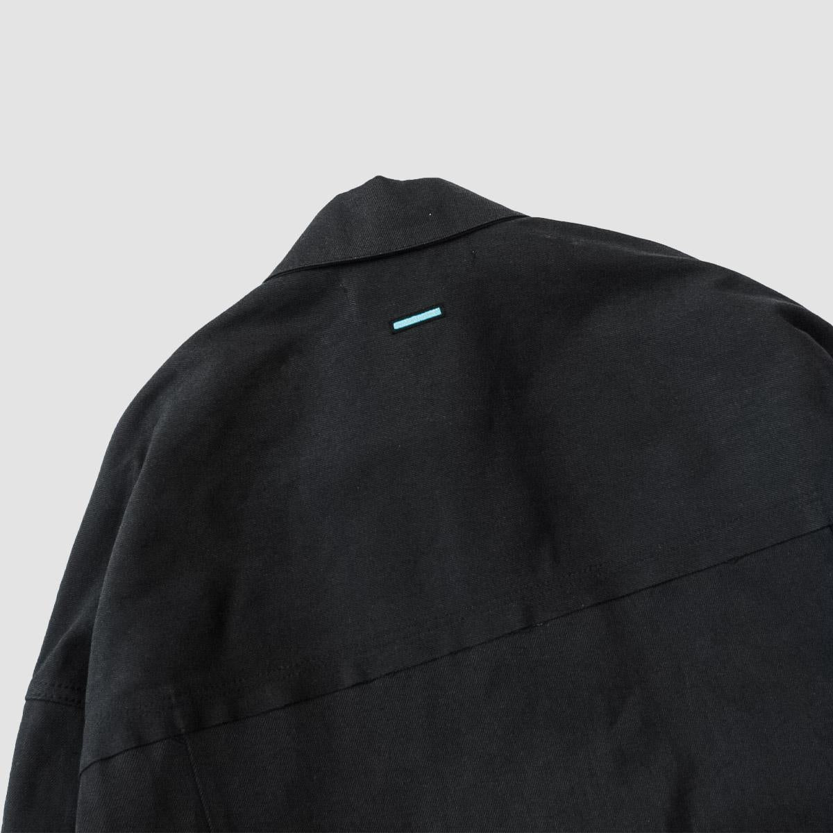 MUZE TURQUOISE LABEL - HEM SLIT WIDE DENIM JACKET(BLACK)ミューズ ヘムスリット デニム ジャケット ワイド ブラック