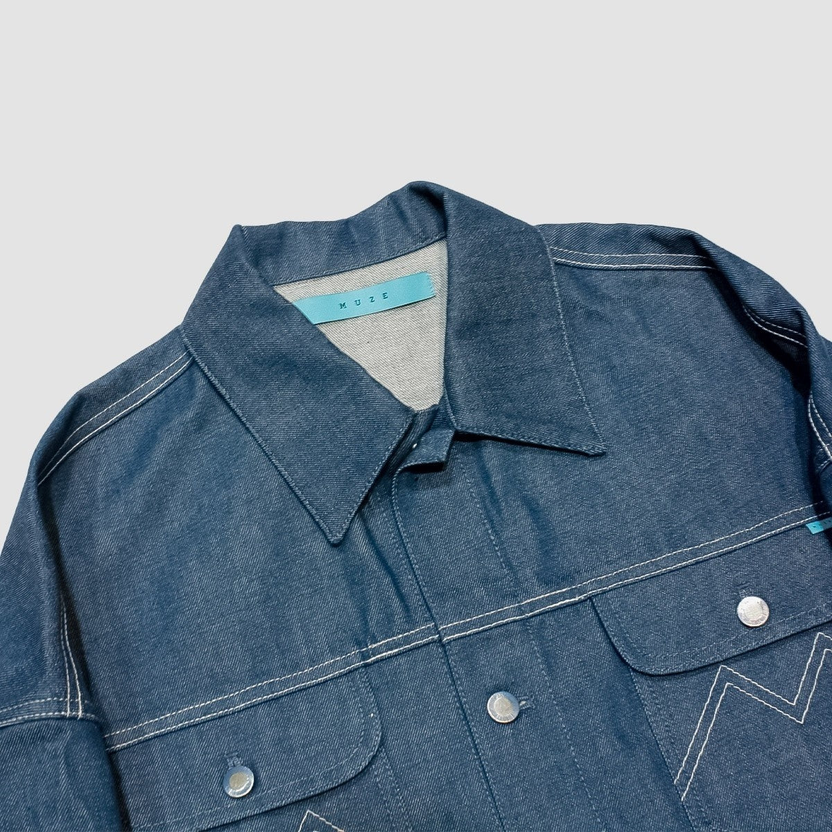 MUZE TURQUOISE LABEL - HEM SLIT WIDE DENIM JACKET(INDIGO)ミューズ ヘムスリット デニム ジャケット ワイド インディゴ