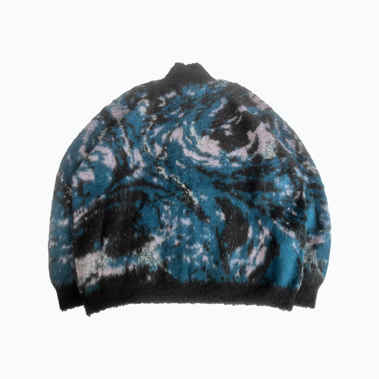 MUZE TURQUOISE LBEL ×FACCIES -【MARBLE PT SHAGGY DRIVERS KNIT(BLUE)】ミューズ ファッチーズ マーブル シャギー ドライバーズ ニット ブルー