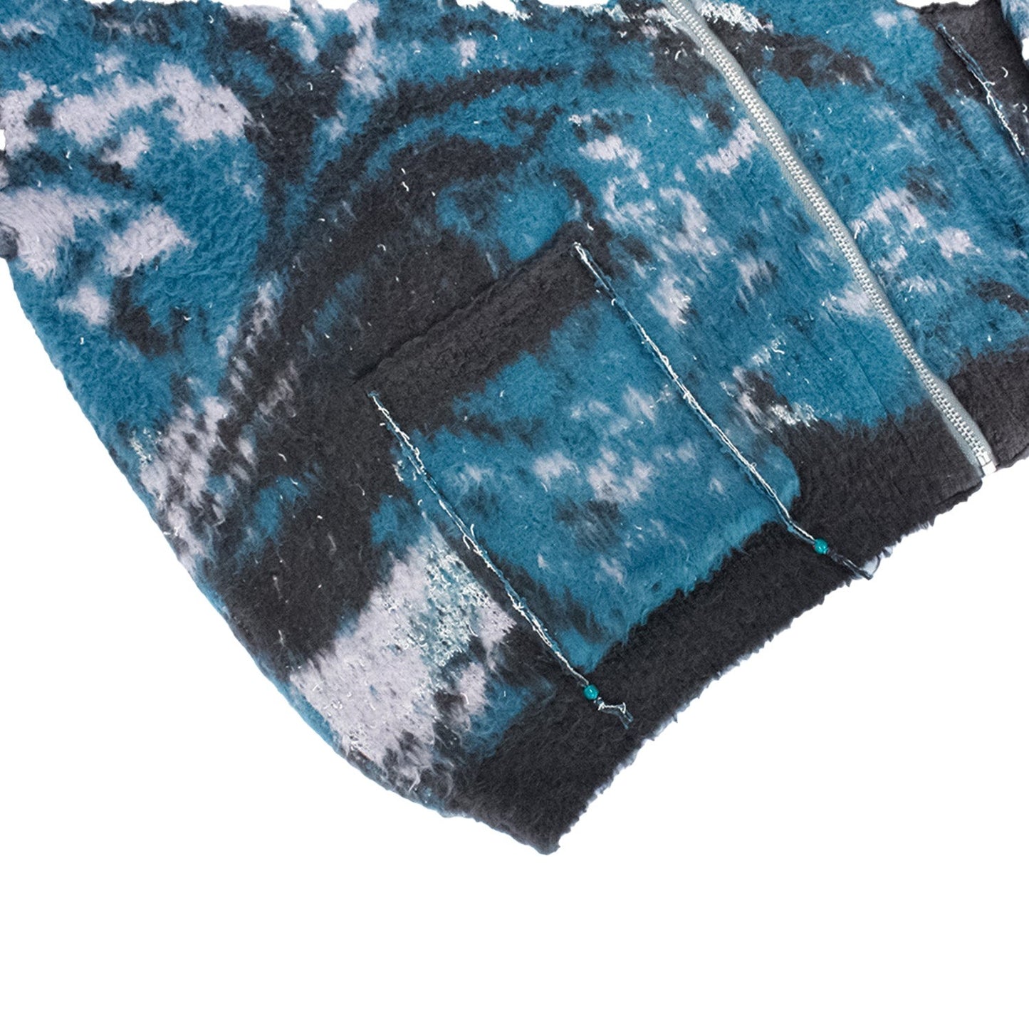 MUZE TURQUOISE LBEL ×FACCIES -【MARBLE PT SHAGGY DRIVERS KNIT(BLUE)】ミューズ ファッチーズ マーブル シャギー ドライバーズ ニット ブルー