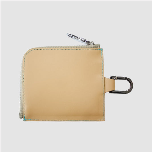 MUZE TURQUOISE LABEL - ×HIDAKA L ZIP PURSE(BEIGE×TURQUOISE) ミューズ ヒダカ ウォレット ベージュ×ターコイズ