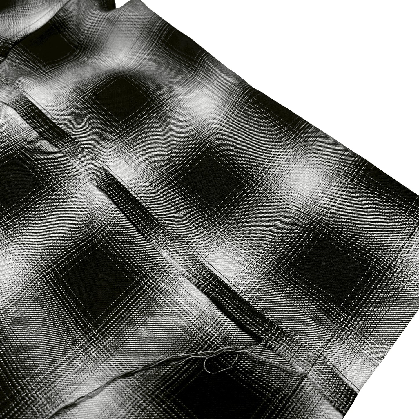 【受注】MUZE TURQUOISE LABEL - 【RAYON OMBRE CHECK SHORT SLEEVE SH(BLACK)】ミューズ レーヨン オンブル チェック ショート スリーブ シャツ ブラック