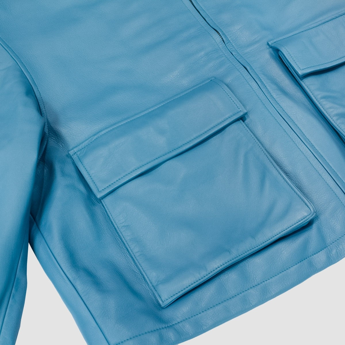 MUZE TURQUOISE LABEL - OVERSIZED LEATHER BLOUSON(TURQUOISE)ミューズ オーバーサイズ ビッグ ブルソン レザー ターコイズ