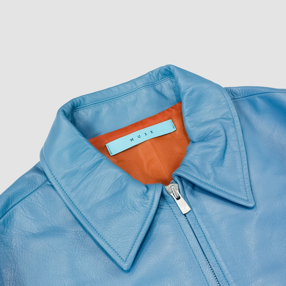 MUZE TURQUOISE LABEL - OVERSIZED LEATHER BLOUSON(TURQUOISE)ミューズ オーバーサイズ ビッグ ブルソン レザー ターコイズ