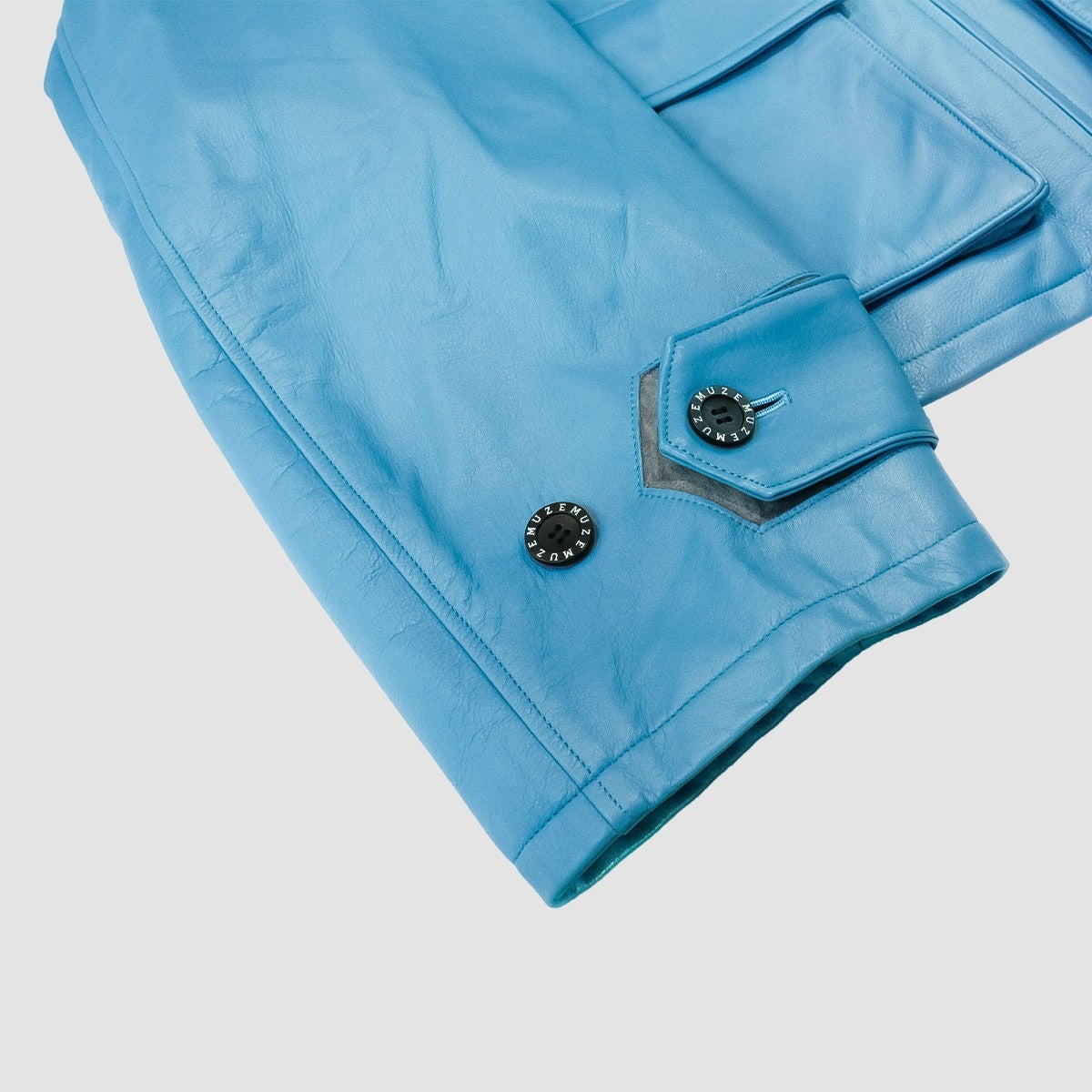 MUZE TURQUOISE LABEL - OVERSIZED LEATHER BLOUSON(TURQUOISE)ミューズ オーバーサイズ ビッグ ブルソン レザー ターコイズ