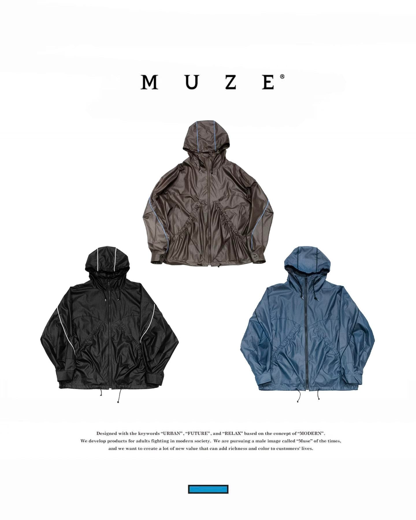 MUZE TURQUOISE LABEL - PIPING HOOD BLOUSON(NAVY)ミューズ パイピング フード ブルゾン ネイビー