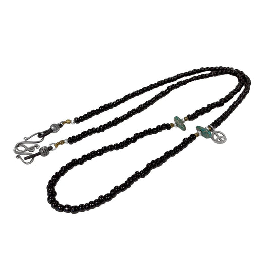 MUZE TURQUOISE LABEL × SunKu -【BEADS GLASS HOLDER & NECKLACE & BRACELET(BLACK)】ミューズ サンク ビーズ グラスホルダー ネックレス ブレスレット ブラック