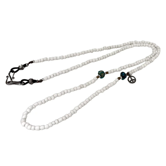 MUZE TURQUOISE LABEL × SunKu -【BEADS GLASS HOLDER & NECKLACE & BRACELET(WHITE)】ミューズ サンク ビーズ グラスホルダー ネックレス ブレスレット ホワイト
