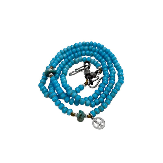 MUZE TURQUOISE LABEL × SunKu -【BEADS GLASS HOLDER & NECKLACE & BRACELET(SKY BLUE)】ミューズ サンク ビーズ グラスホルダー ネックレス ブレスレット スカイブルー