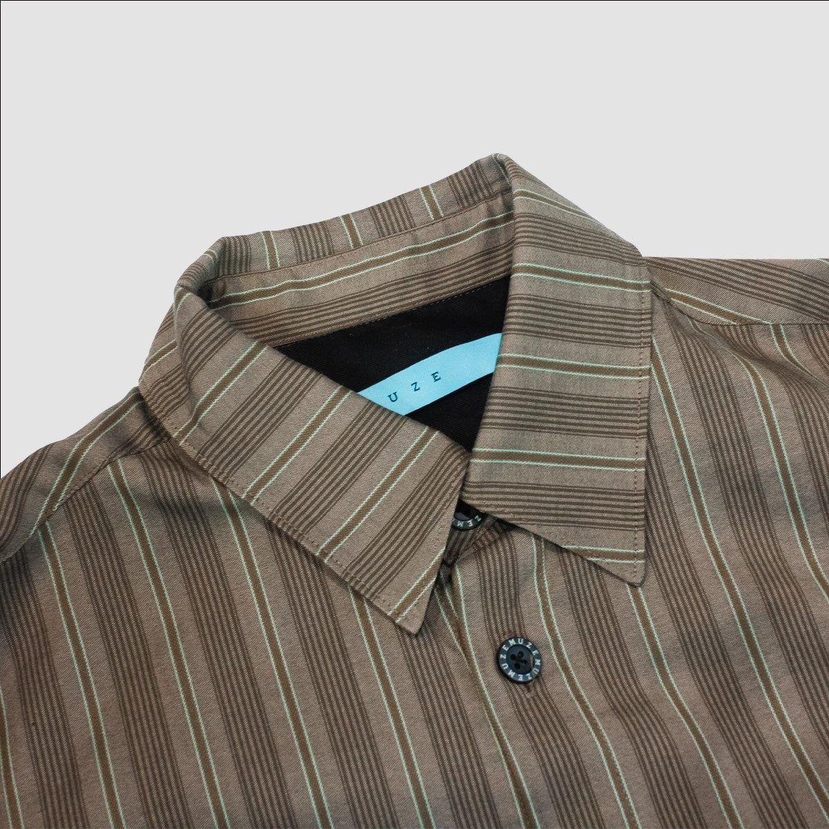 MUZE TURQUOISE LABEL - VILOFT® STRIPE SH(BROWN)ミューズ ストライプ シャツ ブラウン